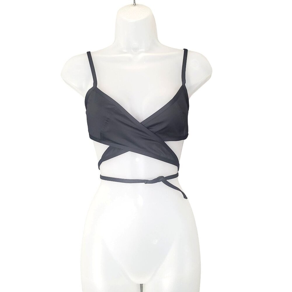 HER LINE Womens Bikini‎ Top Size 4 Bandage Strappy Wrap Around Sexy Neutral Swim